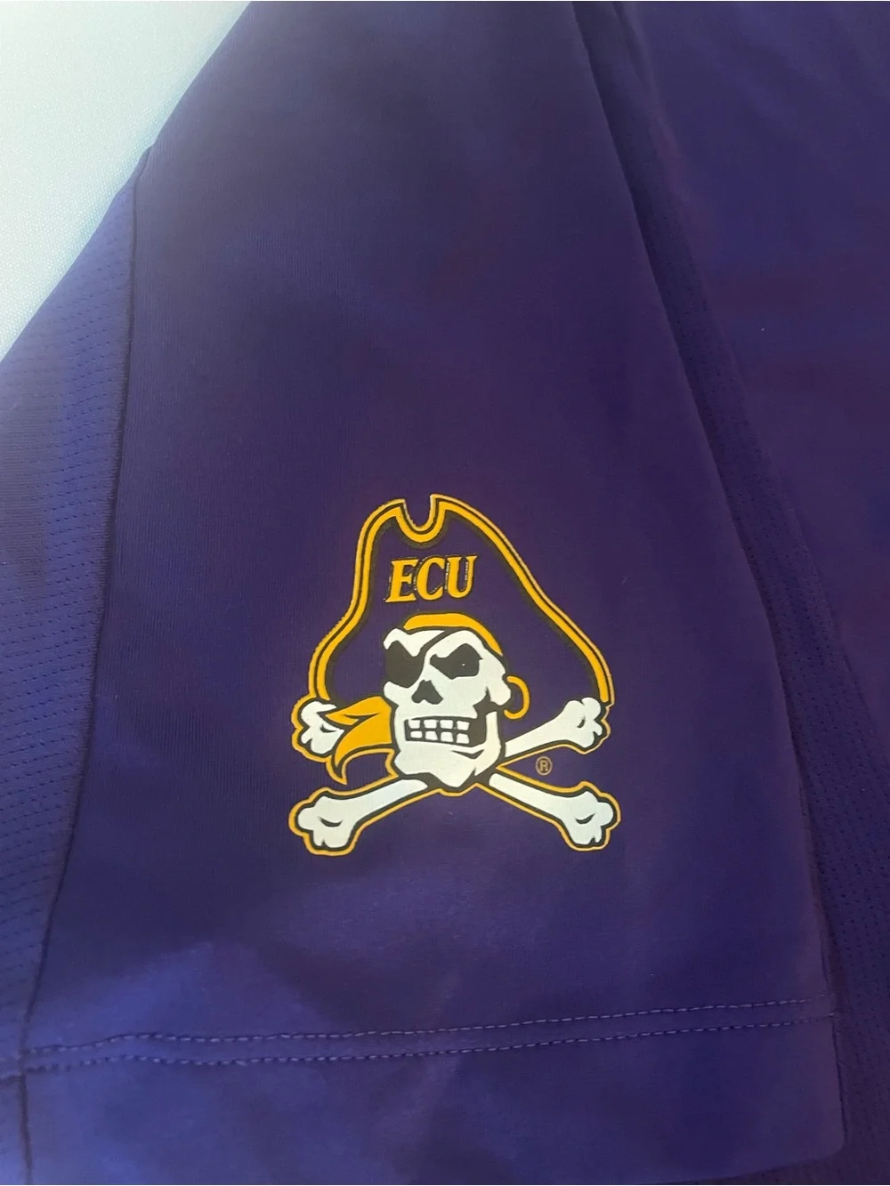 adidas Purple Pirates Polo Shirt with Yellow Chest Text, Sleeve Design,‎ Size L